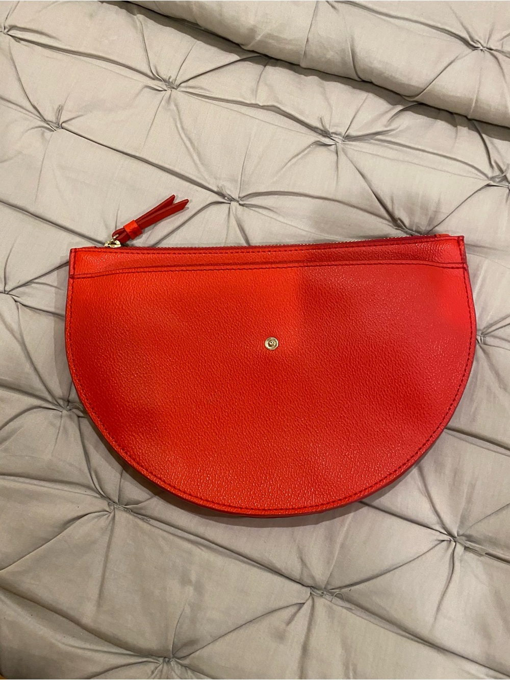 Banana Republic Red Half-Moon Leather Clutch with Tassel